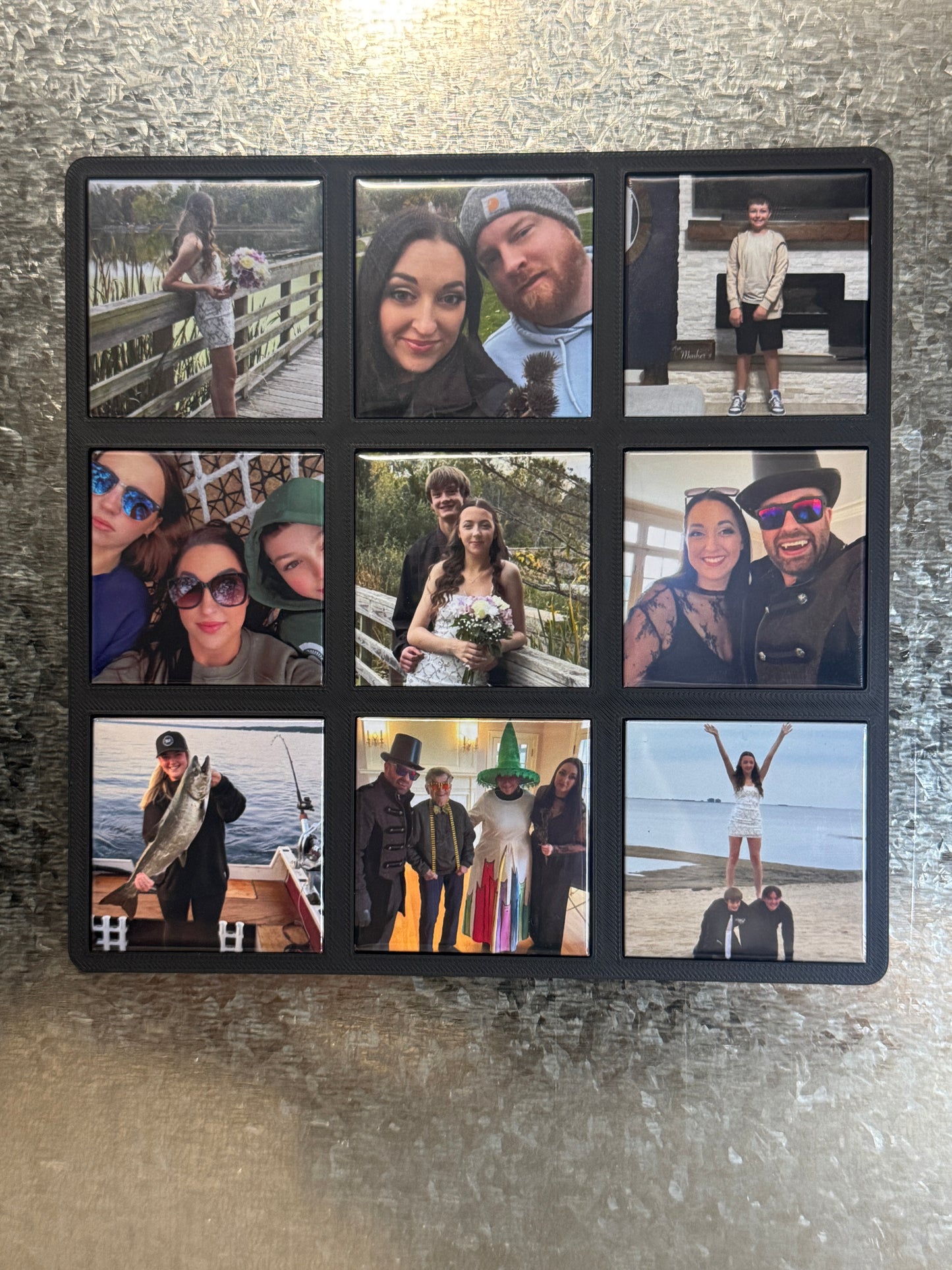3x3 nine photo magnet frame